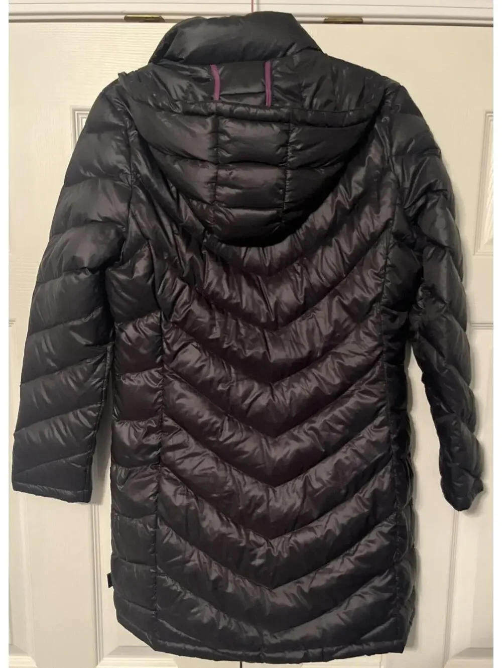 Calvin Klein Packable Pre-owned Down Lightweight Hooded Black Coat Size Medium!! - Picture 6 of 6